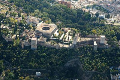 aerial photo of the alhambra granada